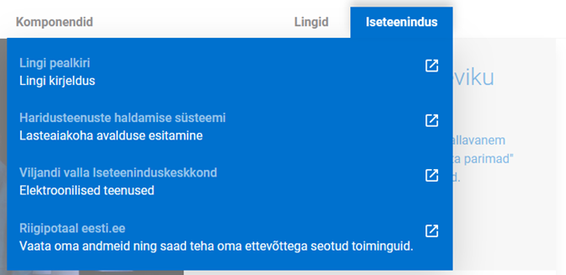 kuvatõmmis e-teenustest